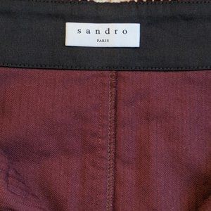 Sandro Burgundy Maroon Corduroy Skirt